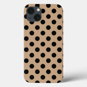 Schwarze Polka Punkte auf beige Case-Mate iPhone G Hülle