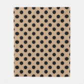 Schwarze Polka-Punkte auf Beige Fleecedecke (Vorderseite)