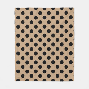 Schwarze Polka-Punkte auf Beige Fleecedecke