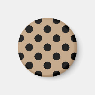 Schwarze Polka-Punkte auf Beige Magnet