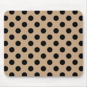 Schwarze Polka-Punkte auf Beige Mousepad (Vorne)