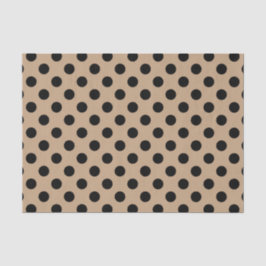 Schwarze Polka-Punkte auf Beige Seidenpapier
