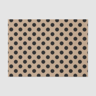 Schwarze Polka-Punkte auf Beige Seidenpapier