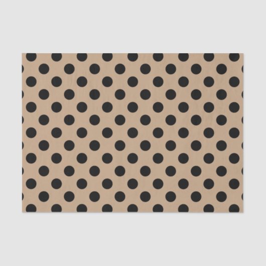 Schwarze Polka-Punkte auf Beige Seidenpapier (Vorderseite)