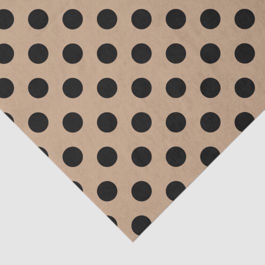 Schwarze Polka-Punkte auf Beige Seidenpapier (Ausschnitt)