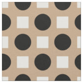 Schwarze Polka-Punkte auf Beige Stoff (Nahaufnahme)