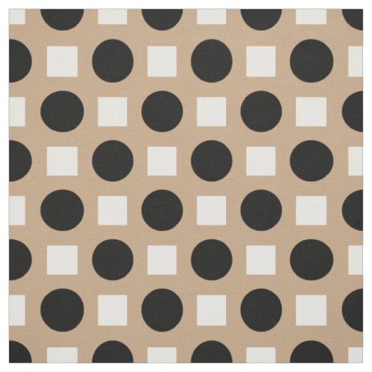 Schwarze Polka-Punkte auf Beige Stoff (Muster)