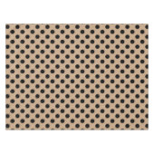 Schwarze Polka-Punkte auf Beige Tischdecke (Vorderseite (Horizontal))