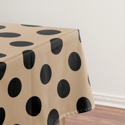 Schwarze Polka-Punkte auf Beige Tischdecke (Beispiel)
