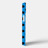 Schwarze Polka Punkte auf blauem Case-Mate iPhone  Hülle (Rückseite / Rechts)