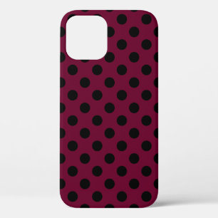 Schwarze Polka-Punkte auf Bordeaux Case-Mate iPhone Hülle