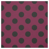 Schwarze Polka-Punkte auf Bordeaux Stoff (Muster)