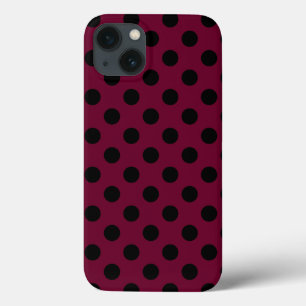 Schwarze Polka Punkte auf bordeauxroten Case-Mate Case-Mate iPhone Hülle