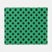 Schwarze Polka Punkte auf frisch grünem Fleecedecke (Vorderseite (Horizontal))
