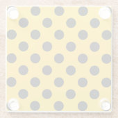 Schwarze Polka-Punkte auf Gelb Glasuntersetzer (Rückseite)