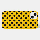 Schwarze Polka-Punkte auf Gelb iPhone Hülle (Rückseite (Horizontal))