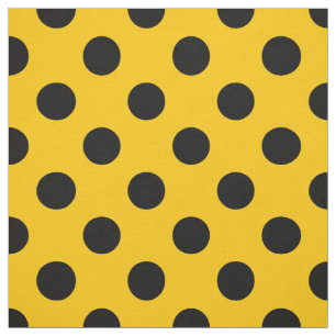 Schwarze Polka-Punkte auf Gelb Stoff