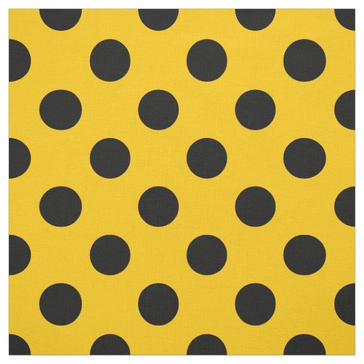 Schwarze Polka-Punkte auf Gelb Stoff (Muster)