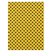 Schwarze Polka-Punkte auf Gelb Tischdecke (Vorderseite)