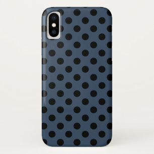 Schwarze Polka-Punkte auf grau-blau Case-Mate iPhone Hülle