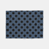 Schwarze Polka-Punkte auf grau-blau Fleecedecke (Vorderseite (Horizontal))