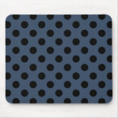 Schwarze Polka-Punkte auf grau-blau Mousepad (Vorne)