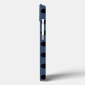 Schwarze Polka Punkte auf graublau Case-Mate iPhon iPhone Hülle (Rückseite / Links)