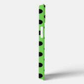 Schwarze Polka Punkte auf Kalkgrün Case-Mate iPhon iPhone Hülle (Rückseite / Rechts)