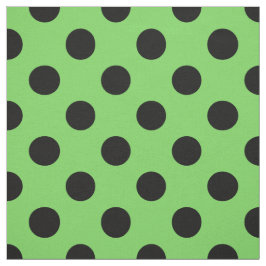 Schwarze Polka-Punkte auf Kalkgrün Stoff