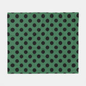 Schwarze Polka-Punkte auf kelgrün Fleecedecke (Vorderseite (Horizontal))