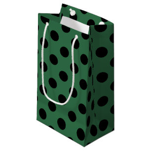 Schwarze Polka-Punkte auf kelgrün Kleine Geschenktüte