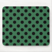 Schwarze Polka-Punkte auf kelgrün Mousepad (Vorne)
