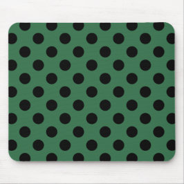 Schwarze Polka-Punkte auf kelgrün Mousepad