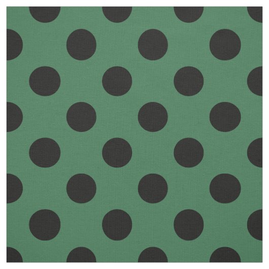 Schwarze Polka-Punkte auf kelgrün Stoff (Muster)