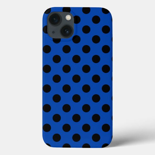 Schwarze Polka Punkte auf königsblauen Case-Mate i Case-Mate iPhone Hülle (Rückseite)