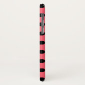 Schwarze Polka Punkte auf Korallen Case-Mate iPhone Hülle (Hinten/Links)