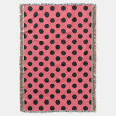 Schwarze Polka Punkte auf Korallen Decke (Vorderseite Vertikal)
