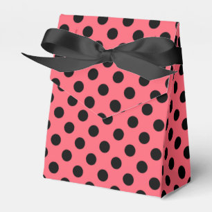 Schwarze Polka Punkte auf Korallen Geschenkschachtel