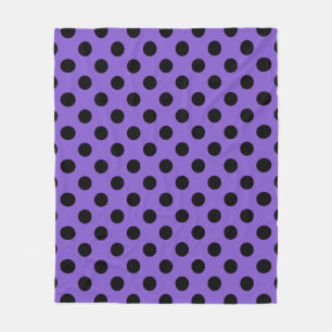 Schwarze Polka-Punkte auf Lavendel Fleecedecke