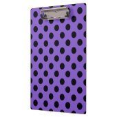 Schwarze Polka-Punkte auf Lavendel Klemmbrett (Links)