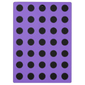 Schwarze Polka-Punkte auf Lavendel Klemmbrett (Rückseite)
