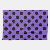Schwarze Polka-Punkte auf Lavendel Küchentuch (Horizontal)