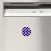Schwarze Polka-Punkte auf Lavendel Magnet (In Situ (Geschirrspüler))