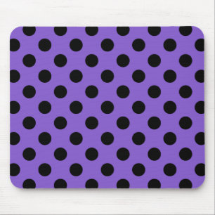 Schwarze Polka-Punkte auf Lavendel Mousepad