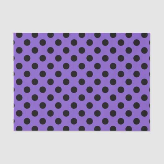 Schwarze Polka-Punkte auf Lavendel Seidenpapier (Vorderseite)