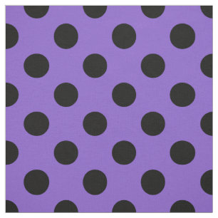 Schwarze Polka-Punkte auf Lavendel Stoff