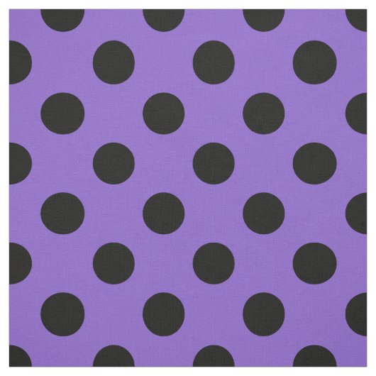 Schwarze Polka-Punkte auf Lavendel Stoff (Muster)
