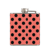 Schwarze Polka-Punkte auf lebende Korallen Flachmann (Rückseite)