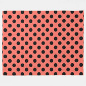 Schwarze Polka-Punkte auf lebende Korallen Fleecedecke (Vorderseite (Horizontal))