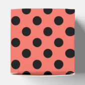 Schwarze Polka-Punkte auf lebende Korallen Geschenkschachtel (Oben)